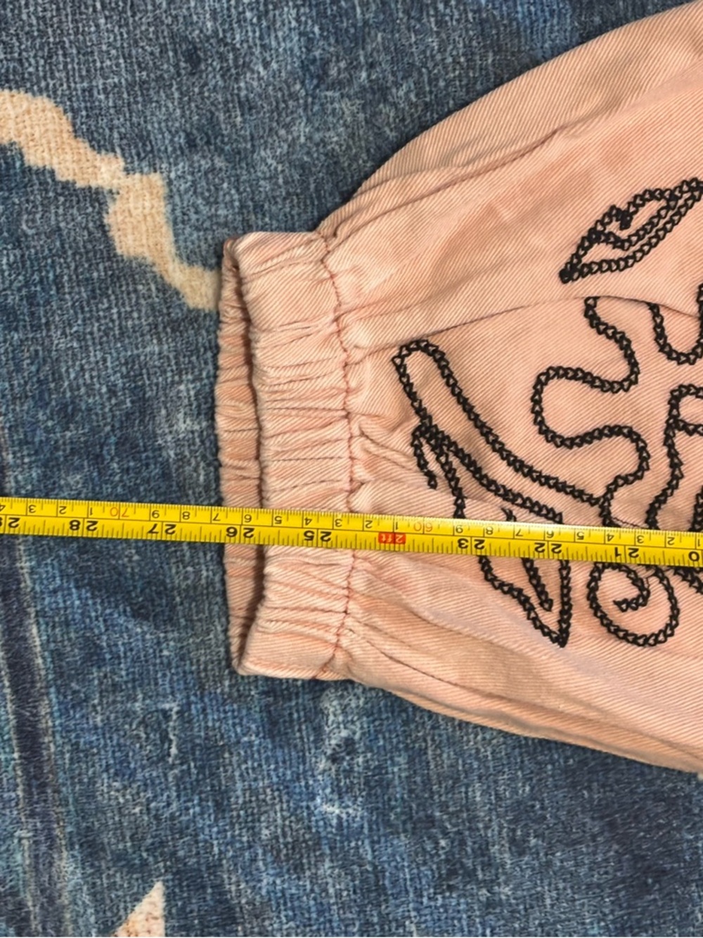 POL Peach Pants with Black Embroidered Floral Detail - Picture 8 of 17